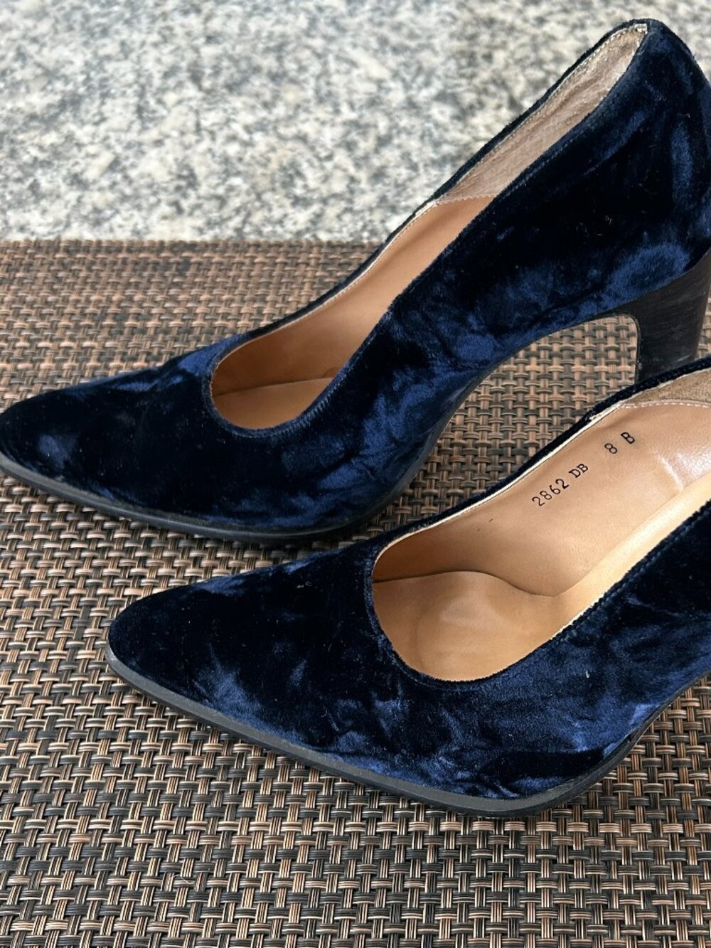 Navy Blue Velvet Heels (PRICE DROP) | Women's Size 8 | EXCELLENT CONDITION